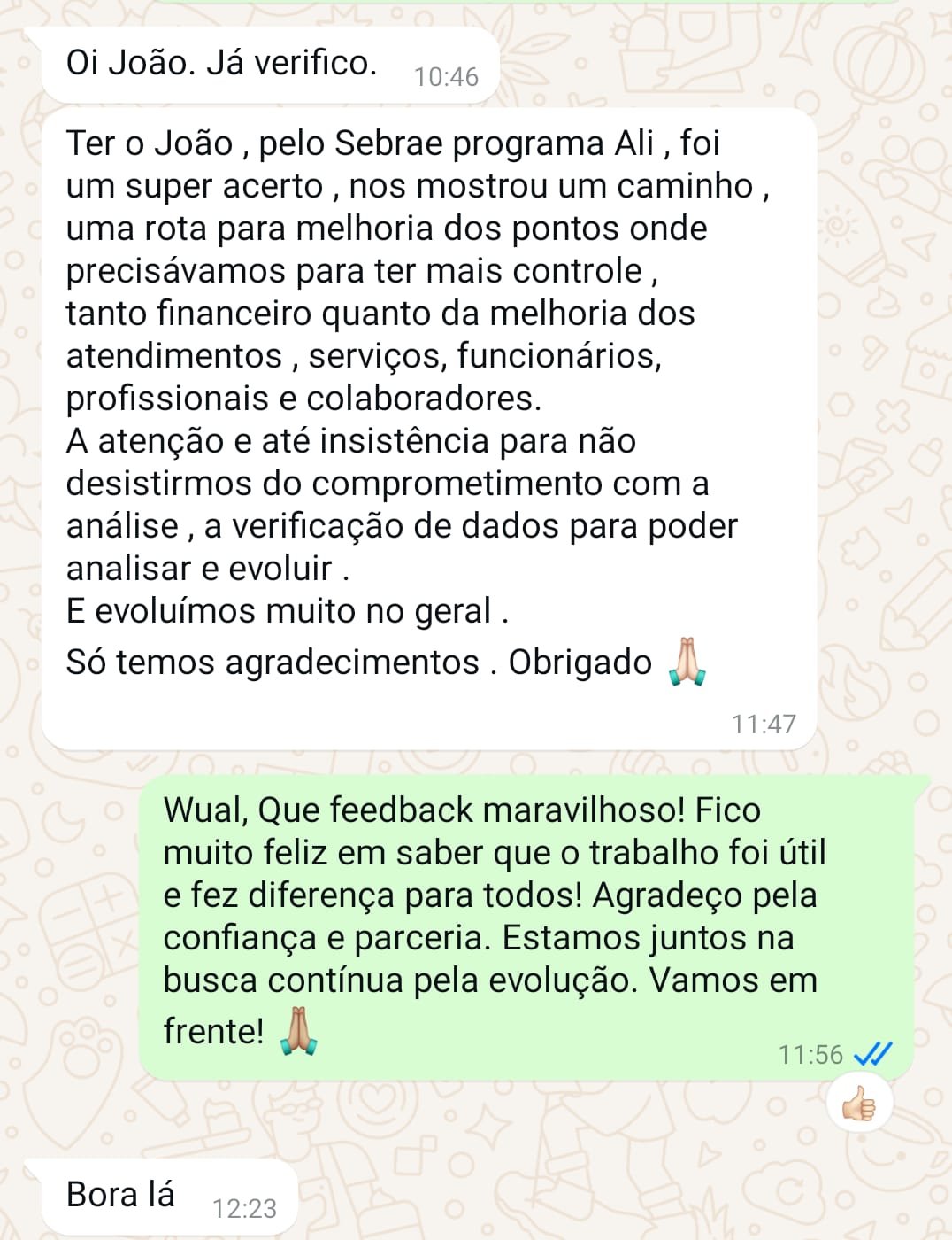 Depoimento WhatsApp