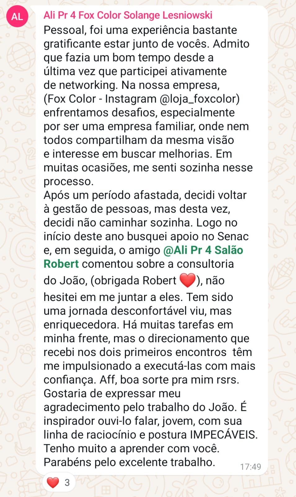 Depoimento WhatsApp